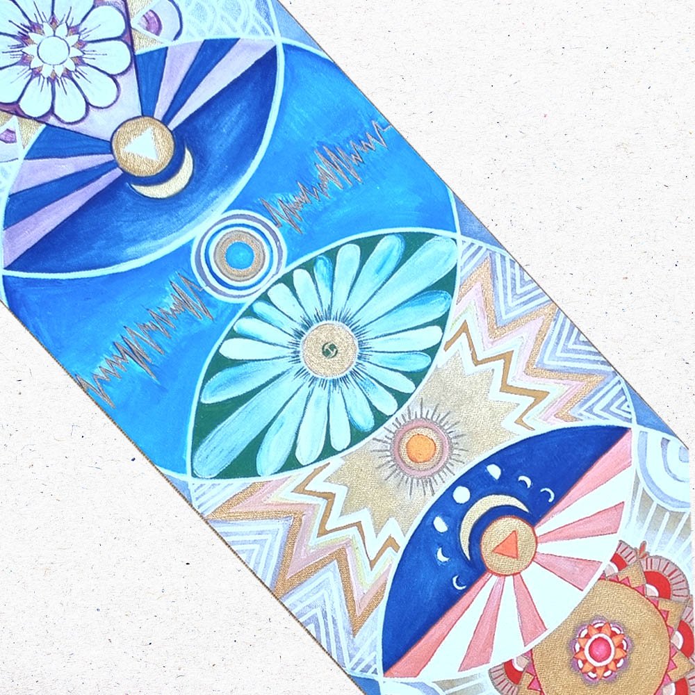 - Tapis yoga écologique new génération 3 plis 6mm chakras artistiques + Sac yoga - Accessoires de yoga, vêtements et tapis de yoga au naturel