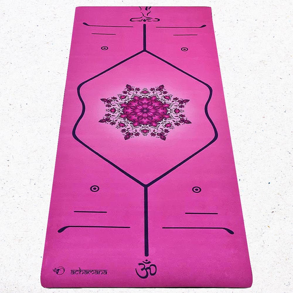 - Tapis yoga écologique new génération 3 plis 6mm Rose mandala floral + Sac yoga - Accessoires de yoga, vêtements et tapis de yoga au naturel
