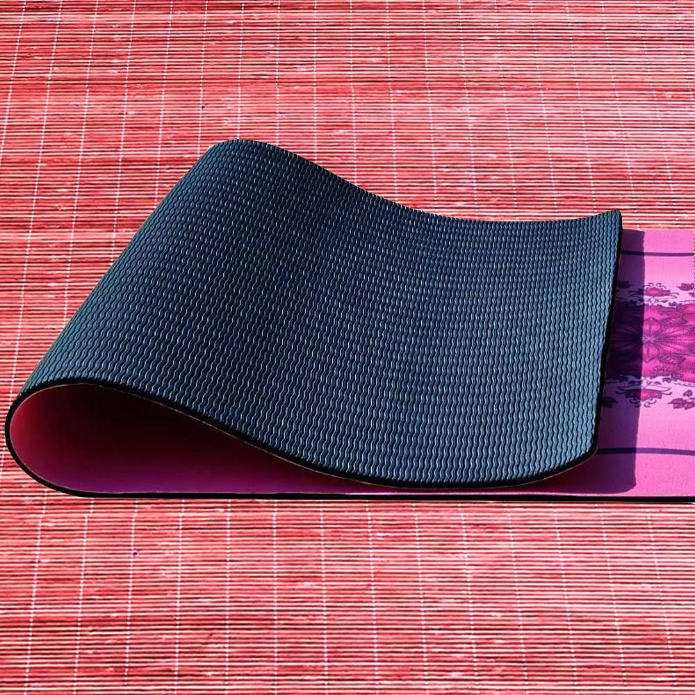 - Tapis yoga écologique new génération 3 plis 6mm Rose mandala floral + Sac yoga - Accessoires de yoga, vêtements et tapis de yoga au naturel