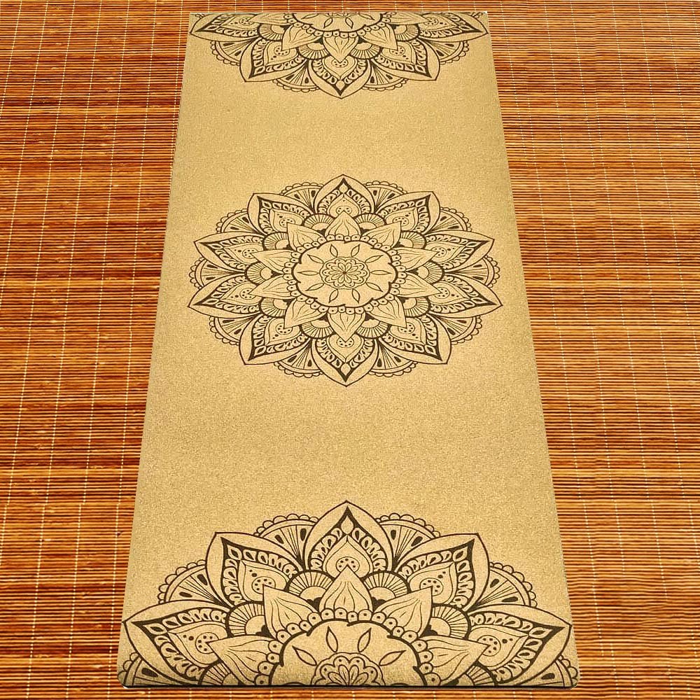 - Tapis yoga liège new génération 3 plis, 6mmx68cmx1,83m, 3 mandalas - Accessoires de yoga, vêtements et tapis de yoga au naturel
