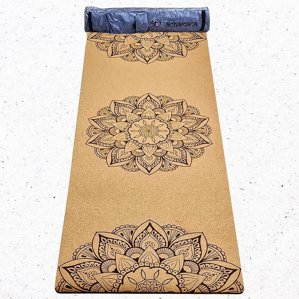- Tapis yoga liège new génération 3 plis, 6mmx68cmx1,83m, 3 mandalas - Accessoires de yoga, vêtements et tapis de yoga au naturel