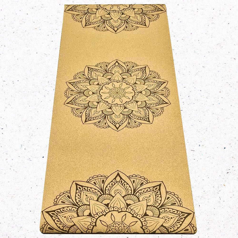 - Tapis yoga liège new génération 3 plis, 6mmx68cmx1,83m, 3 mandalas - Accessoires de yoga, vêtements et tapis de yoga au naturel