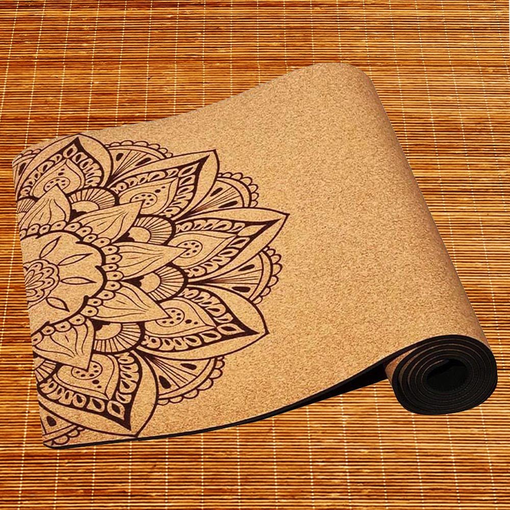 - Tapis yoga liège new génération 3 plis, 6mmx68cmx1,83m, 3 mandalas - Accessoires de yoga, vêtements et tapis de yoga au naturel