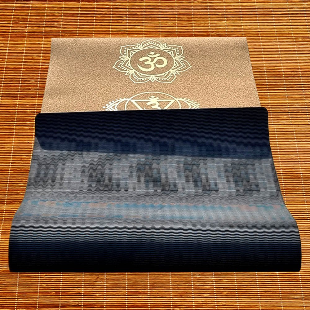 - Tapis yoga liège nouvelle génération, 3 plis, 6 mm, 7 chakras or + Sac yoga - Accessoires de yoga, vêtements et tapis de yoga au naturel