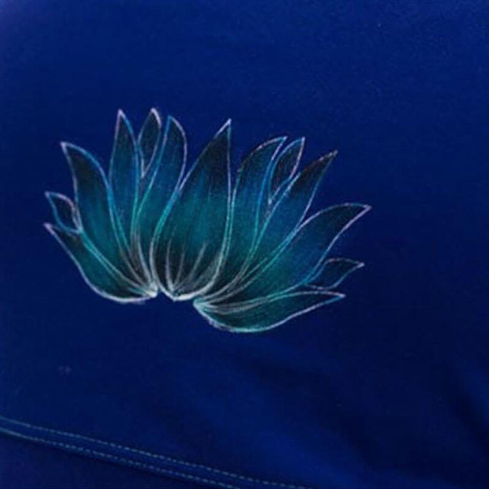 XS - Tee shirt yoga femme coton coupe camisole bretelles réglables fleur lotus bleu - Accessoires de yoga, vêtements et tapis de yoga au naturel