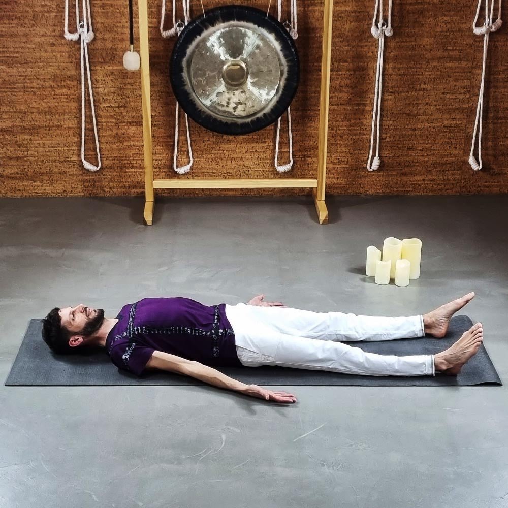 S/M - Tee shirt yoga homme Bambou & coton Bio certifié Gots - patch Mantra - Accessoires de yoga, vêtements et tapis de yoga au naturel