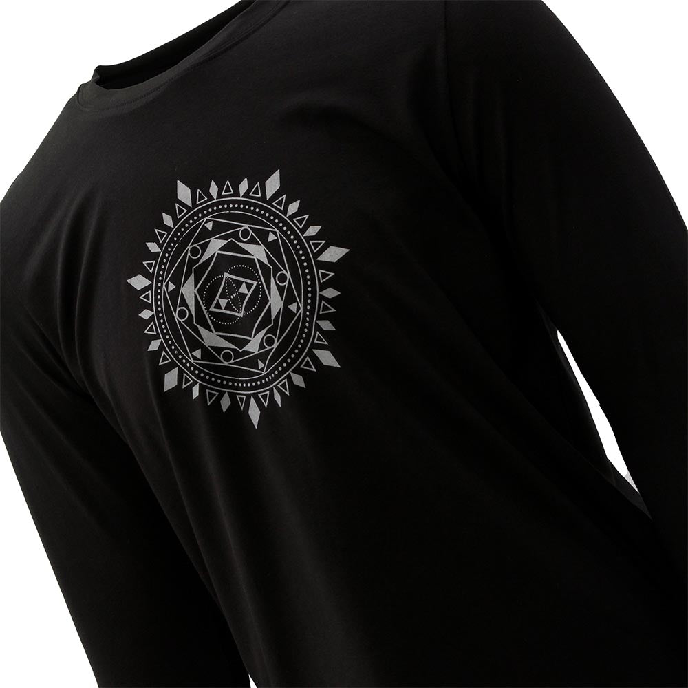 S/M - (38/40) - Tee-shirt Yoga homme coton bio certifié GOTS, manches longues - Mandala - Accessoires de yoga, vêtements et tapis de yoga au naturel
