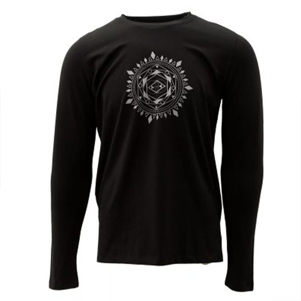 S/M - (38/40) - Tee-shirt Yoga homme coton bio certifié GOTS, manches longues - Mandala - Accessoires de yoga, vêtements et tapis de yoga au naturel