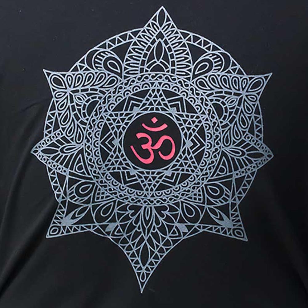 Taille unique XS à L - Veste yoga femme en molleton-coton - Capuche - Mandala Om - Accessoires de yoga, vêtements et tapis de yoga au naturel