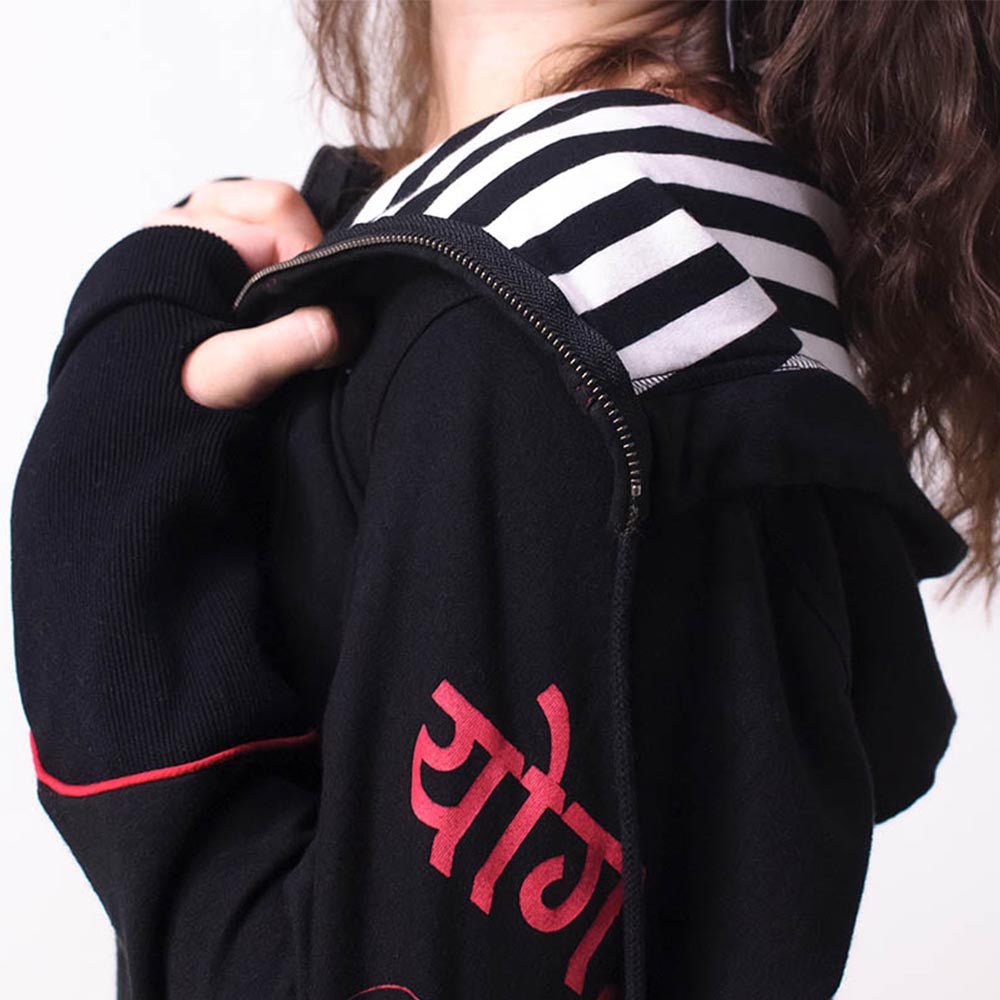 Taille unique XS à L - Veste yoga femme en molleton-coton - Capuche - Mandala Om - Accessoires de yoga, vêtements et tapis de yoga au naturel